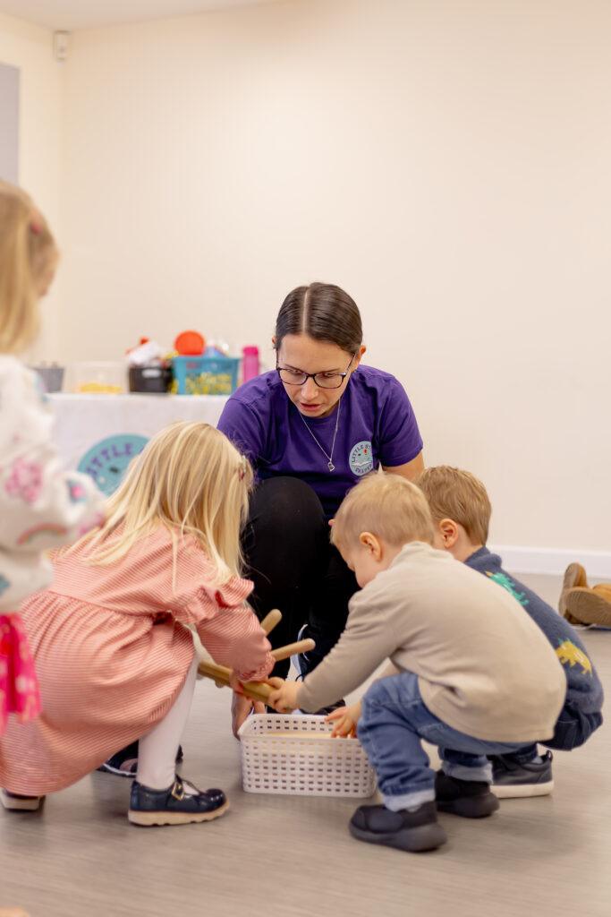 children selecting sensory props
